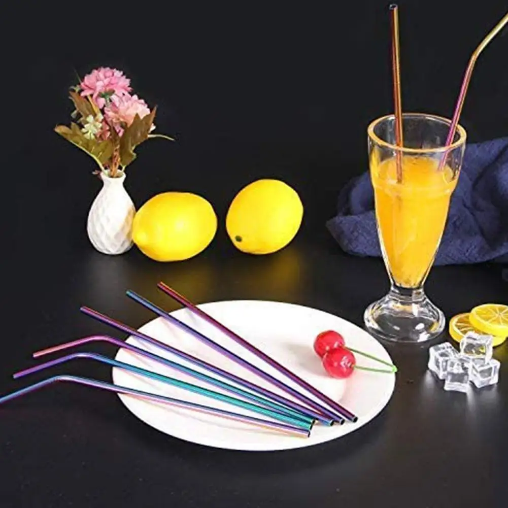 11 шт. набор стальных трубок для коктейлей и напитков | Дом сад