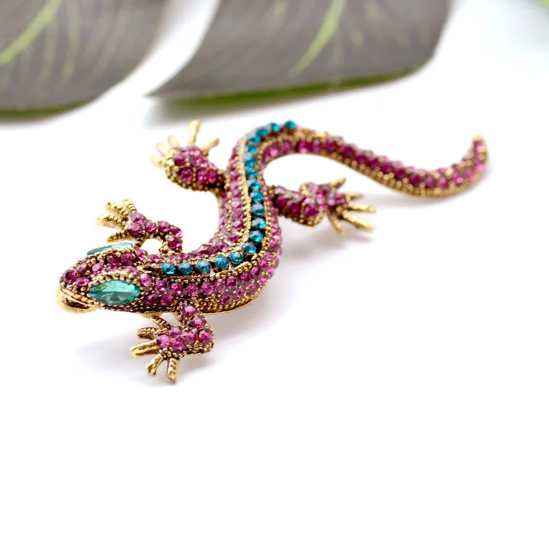 Уникальные стразы ящерицы брошь булавка для женщин Geckos вечерние броши одежды