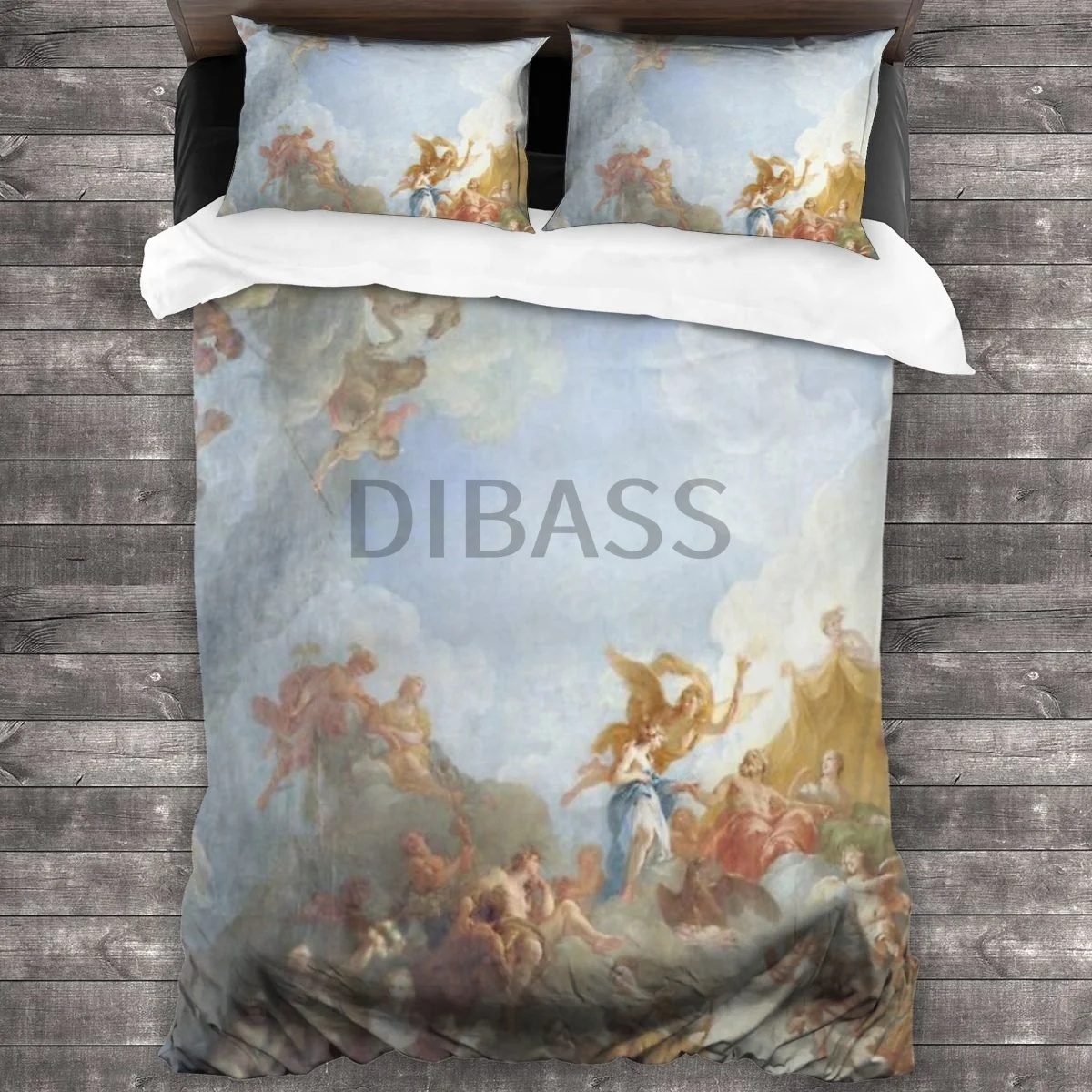 

Ceiling At Versaille Renaissance Painting Comforter Set with 2 Pillowcases，Soft Microfiber Bedding Set Duvet Cover