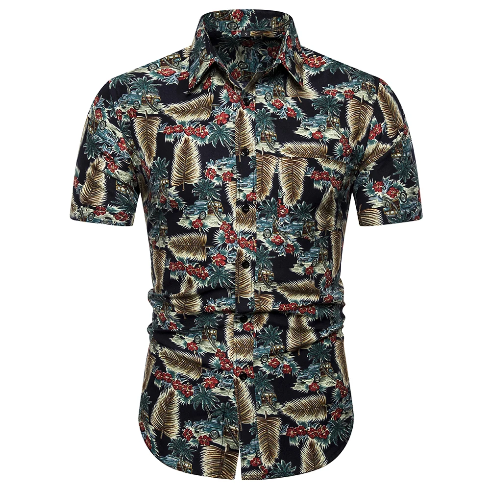 Мужская Повседневная рубашка с коротким рукавом простая универсальная Модная