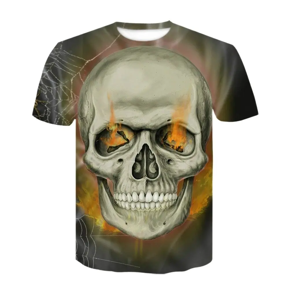 

Casual 3D printing T-shirt men's and women's short-sleeved printed T-shirt 2021 fashion skull print top