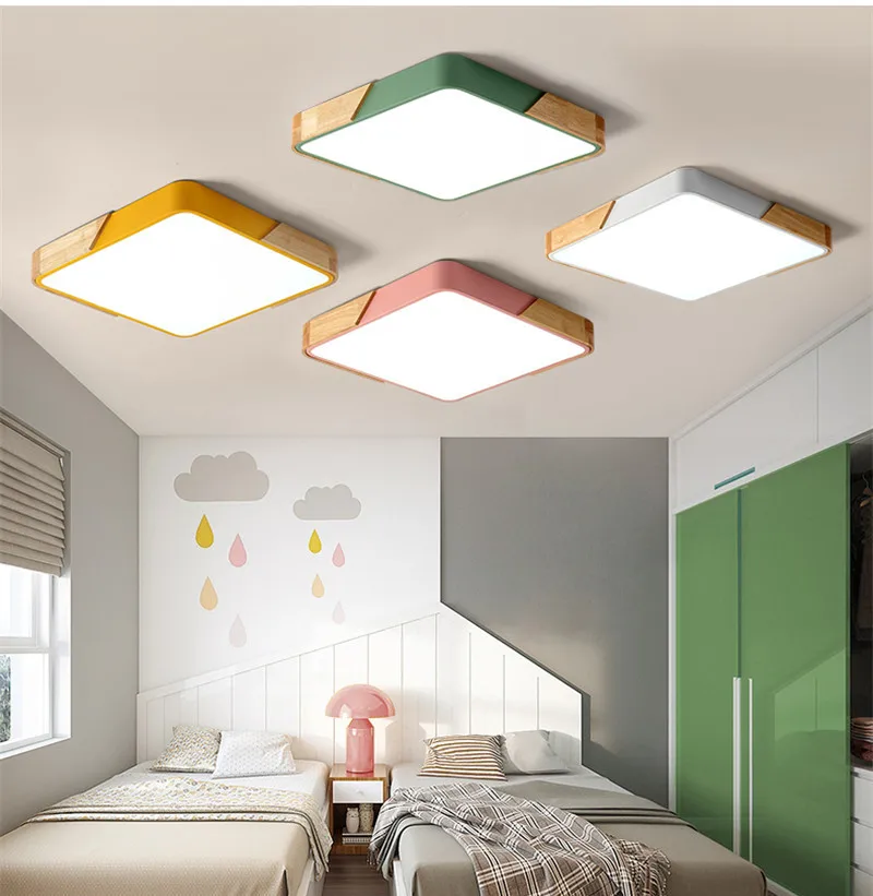 Macaroon цветной квадратный светодиодный потолочный светильник ультратонкая