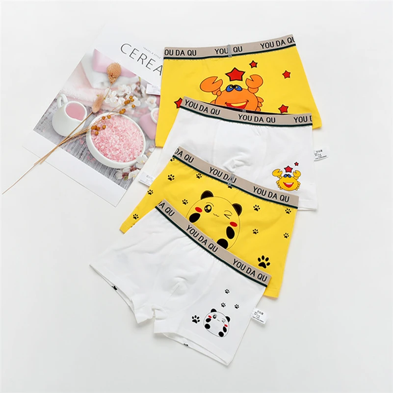 4 шт./партия нижнее белье для мальчиков 2019 хлопковые трусы-боксеры от 2 до 10 лет enfant