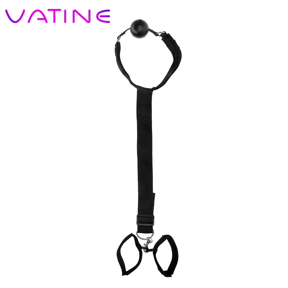 VATINE Mouth с наручниками интимные игрушки для пар взрослые игры кляп рта шар SM бондаж