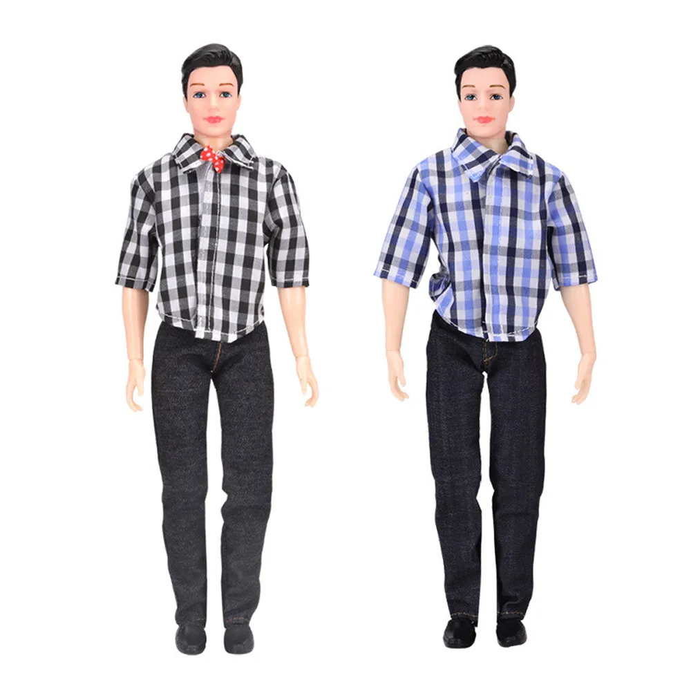 Кукла для мальчика повседневная одежда клетчатая кукла куртка штаны костюм