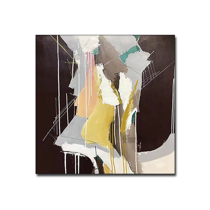 

Abstract Oil Paintings On Canvas Handmade Modern Dark Color Abstract Painting Colorful Landscape Picture Home Wall Hotel decor