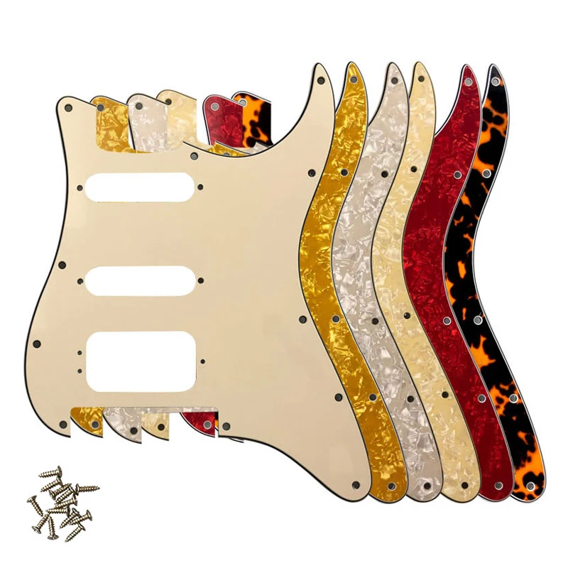 

Guitar Pickguard For US 11 Screw Holes Strat With Floyd Rose Tremolo Bridge Humbucker Single HSS Scratch Plate No Switch Hole