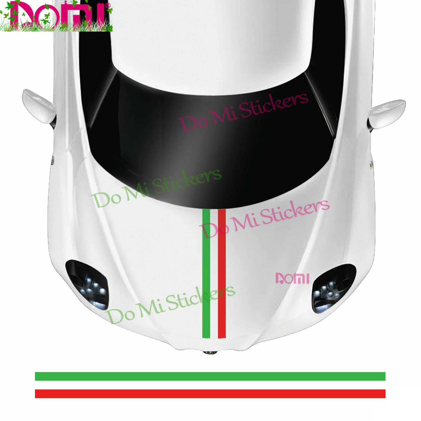 

Universal Italian Flag Bonnet Stripe Vinyl Decal Sticker for Fiat Abarth Alfa Vinyl Decal Sticker Die-Cut