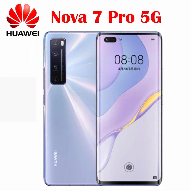 Official Original Huawei Nova 7 Pro 5G Moible Phone 6.57 Inch OLED 2340*1080 Screen Kirin 985 4000mAh 64.0MP Main Camera NFC