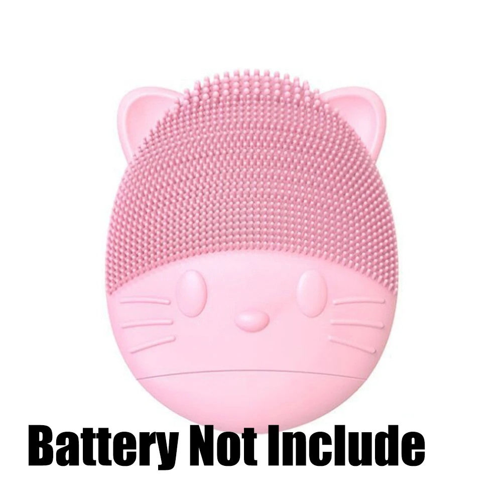Battery Not Include Щетка для чистки лица, электрическая щетка для очищения лица, Мини электрическая щетка для очищения лица, Водонепроницаемая силиконовая щетка для чистки лица - Цвет: Battery Not Include