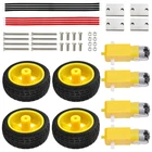 DC 3V-6V Gear TT Мотор + комплект шин для Arduino DIY Smart Car Robot Electric Wheel Kit прочная защита от помех