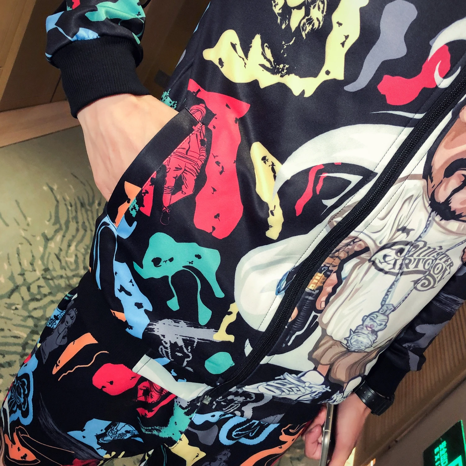 Elastic Waist Pants Men's Floral Sets Fashion Jacket+Pants Men 2 Pieces Slim Fit Casual Tracksuit Clothing High Quality | Мужская