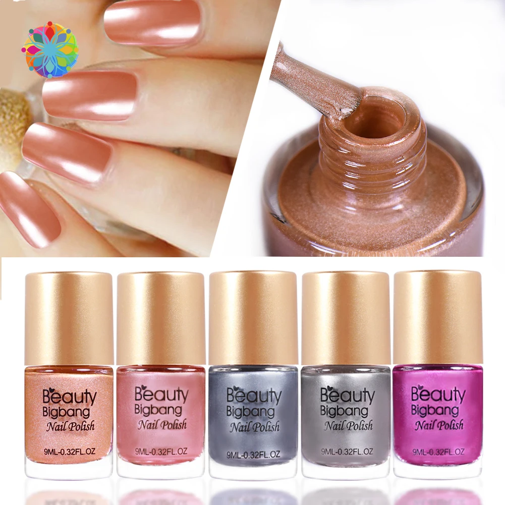 

9ml 5 Bottles BeautyBigBang Mirror Effect Nail Polish Set Metallic Lacquer Gorgeous Metal Nail Polish Set Varnishes Nagellak