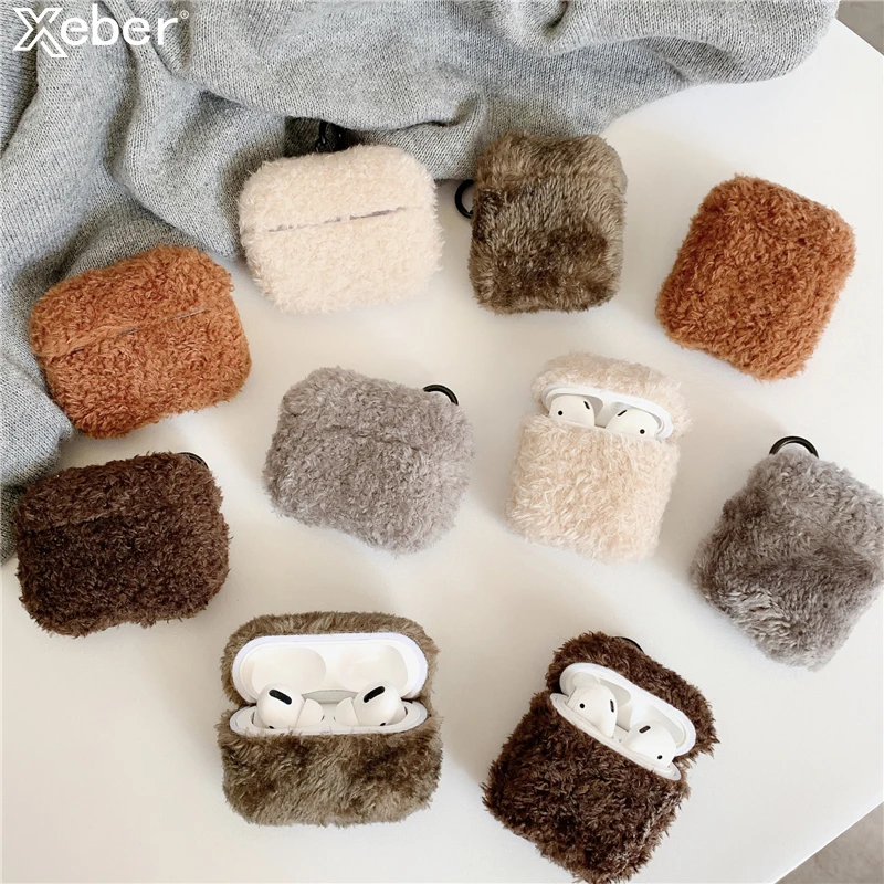 Цветной роскошный модный теплый плюшевый чехол для AirPods Pro наушников с Bluetooth 1/2/3