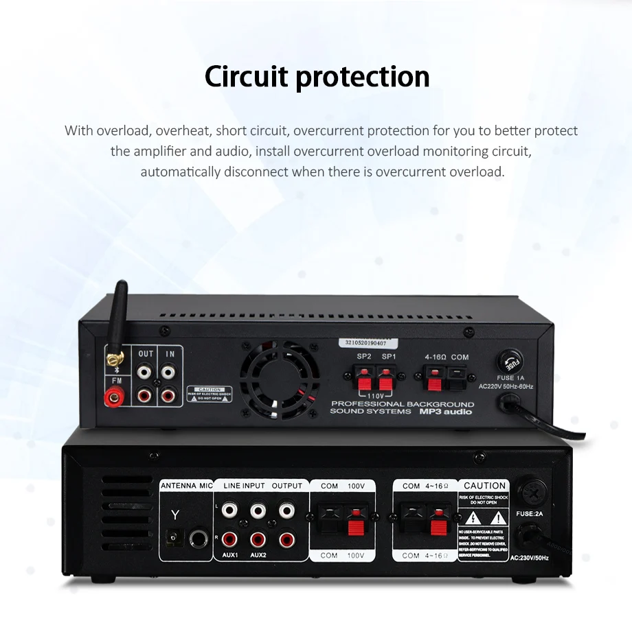 Oupushi MP-2050U Bluetooth усилитель мощности профессиональная поддержка постоянного давления sd-карта и микрофонный вход