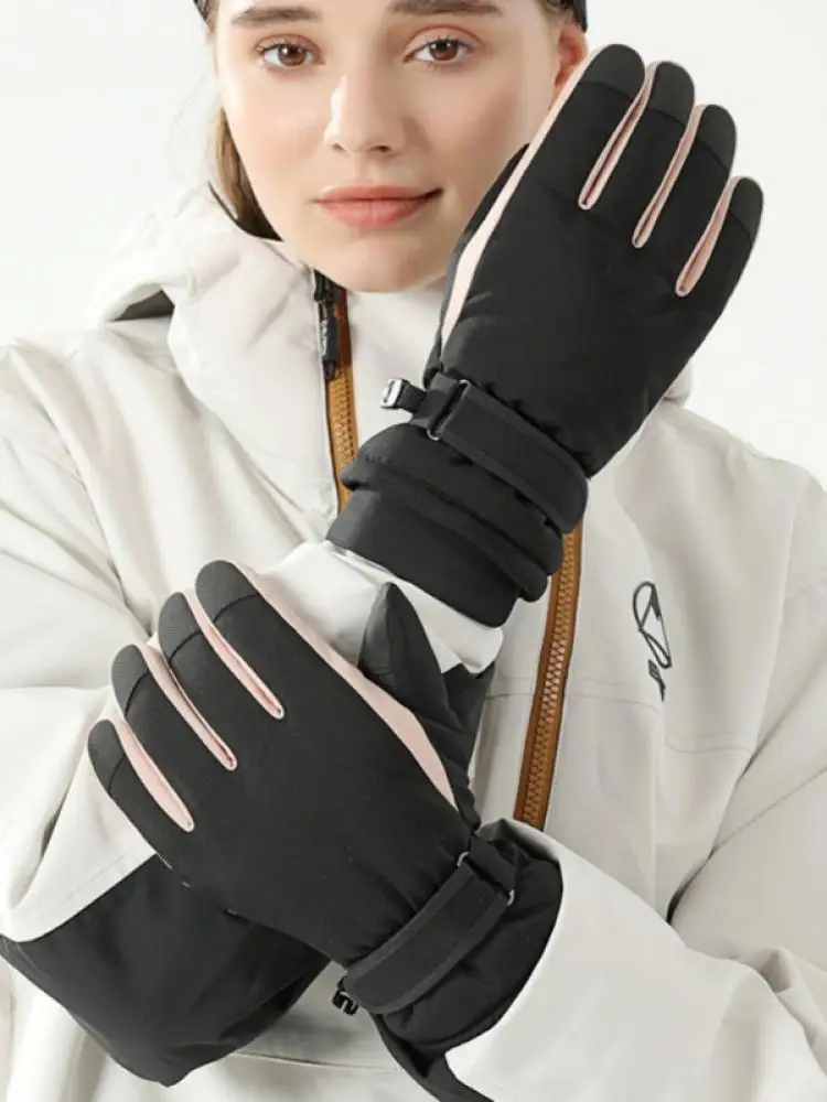 

Men Women Cold Wheather Outdoor Cycling Ski Touch Screen Warm Velvet Waterproof Non-Slip Gloves