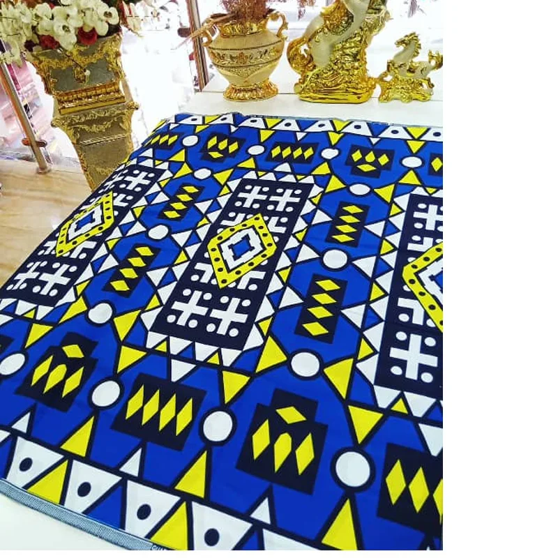 

2020 Latest 100% Cotton African Fabric Wax Style Real ankara Wax For Party Dress 6 yard/lot