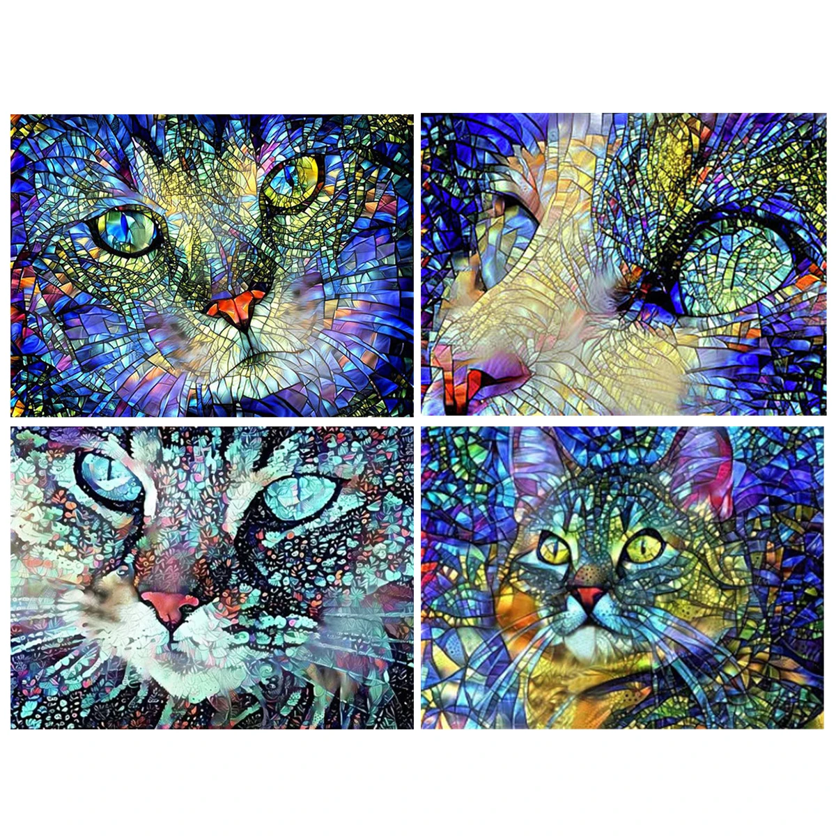 

DIY Full Drill Diamond Painting Cat Eyes Handmade Gift Diamond Embroidery Cross Stitch Diamond Mosaic Animal Wall Art Decoration