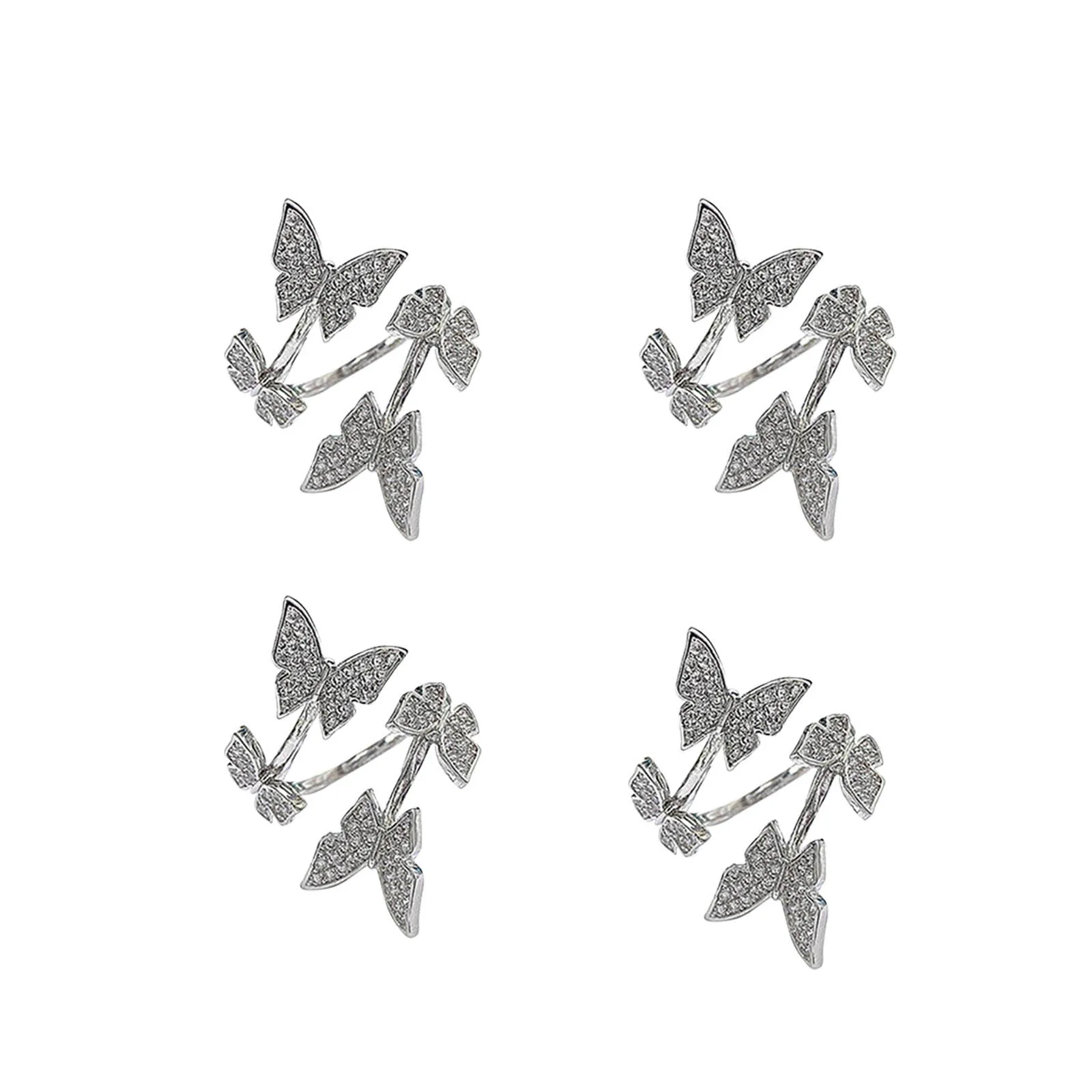 4 шт Бабочка Кольцо Тип Регулируемый вязание крючком петли аксессуары для