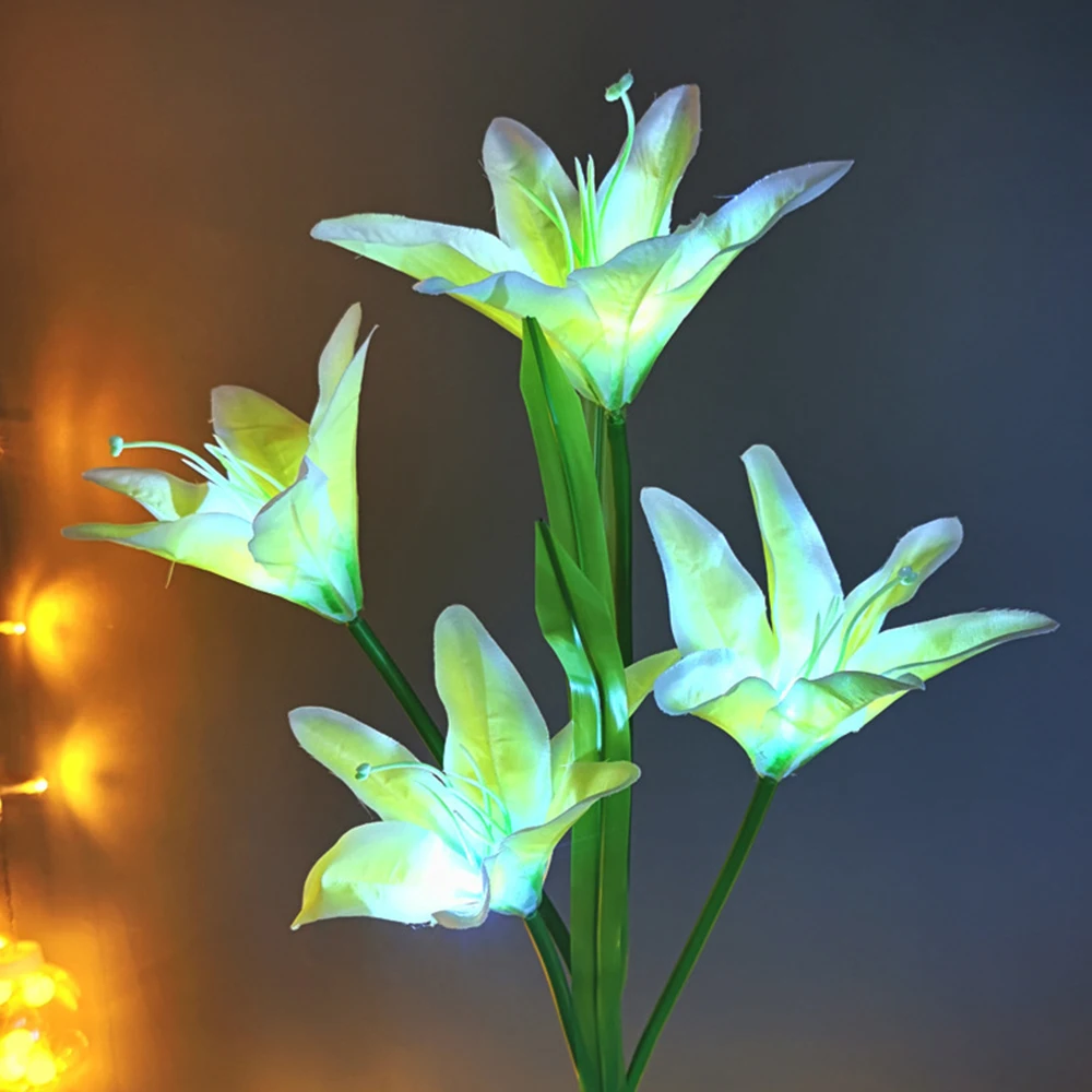 

Garden Lamp Light Lily Beautiful LED Landscape Lamp Waterproof Solar