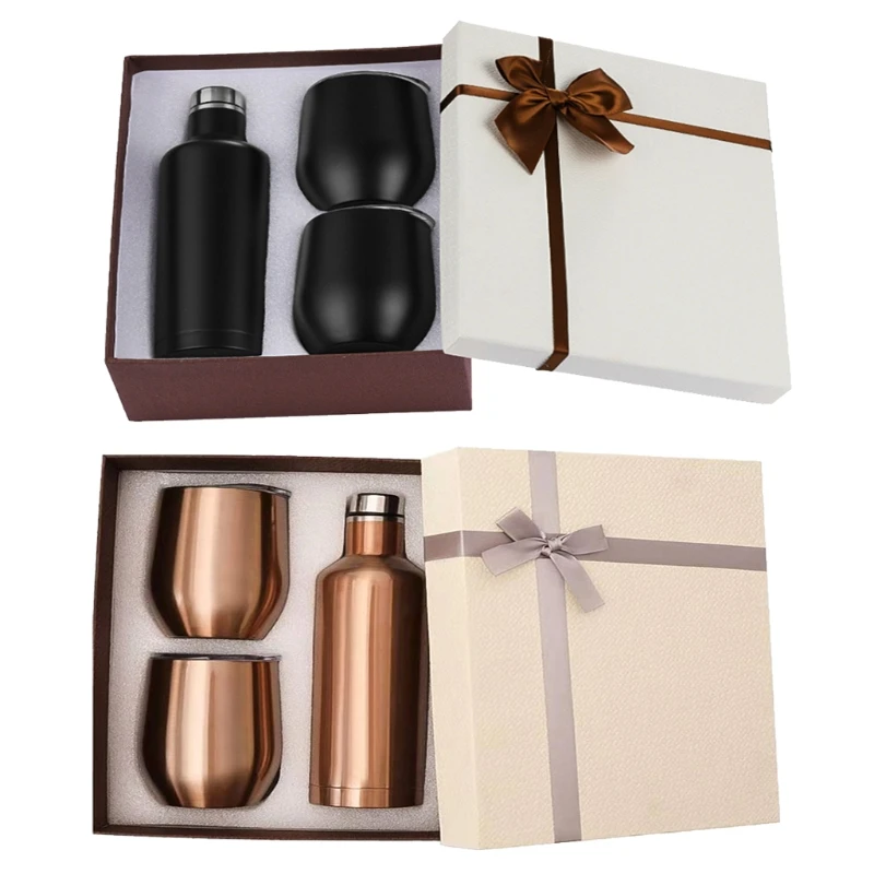 X7AB Изолированная бутылка с 2 набор стаканов Двойная Стенка нержавеющая сталь 500