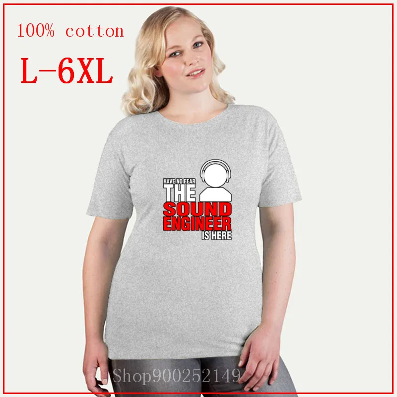 Женская футболка оверсайз с графическим принтом Have No Fear The Sound Engineer Is Here 4XL 5XL
