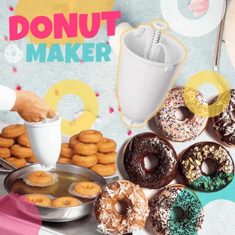 

Donut Maker Donut Mould Easy Fast Portable Manual Waffle Dispenser Doughnut Machine Arabic Waffle Plastic Lightweight Deep Fry