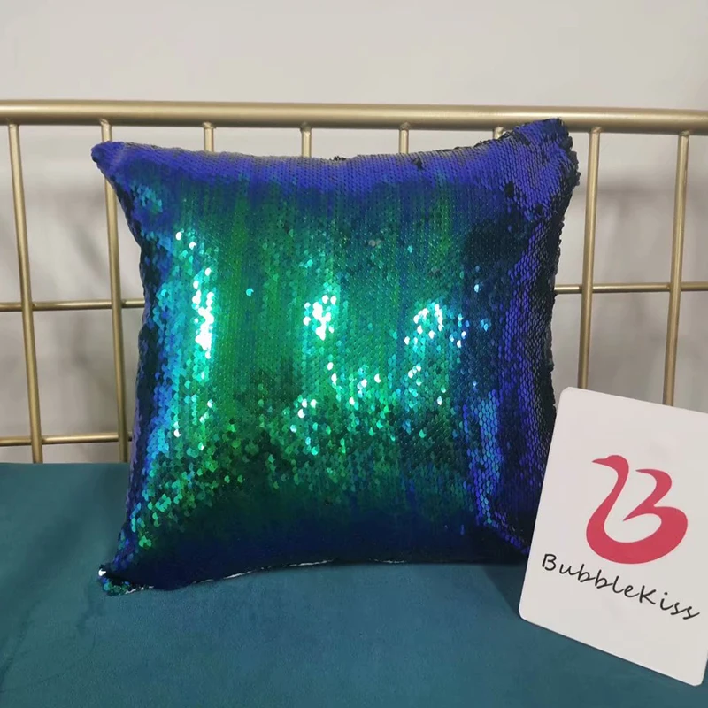 16 &quotx 16&quot Подушка Русалка чехол двухсторонняя Sequin Чехол сублимационная