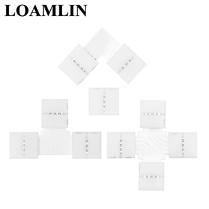 5 шт. Бесплатная пайка светодиодный разъем 2PIN 3PIN 4PIN 5PIN L  T  X форма Угловой Разъем для 10 мм RGB RGBW RGBWW Светодиодная лента