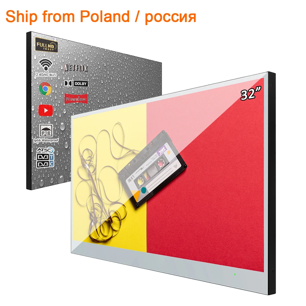 Souria 32 дюйма умная ванная комната водонепроницаемый большой экран 1080P