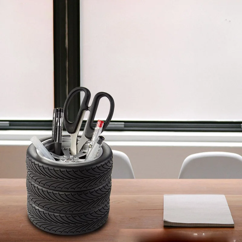

Tire Shaped Pen Holder Brush Pot Storage Supplies For Students Children Office School Learning Stationery Storage Simulation