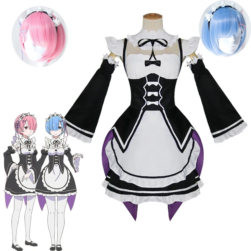 

Re: zero Kara Hajimeru Isekai Seikatsu Life In A Different World Ram Rem Maid Outfit Cosplay Dress Wig Halloween Costume