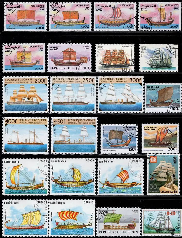 

50Pcs/Lot Boat Sailboat Stamp Topic All Different From Many Countries NO Repeat Postage Stamps with Post Mark for Collecting