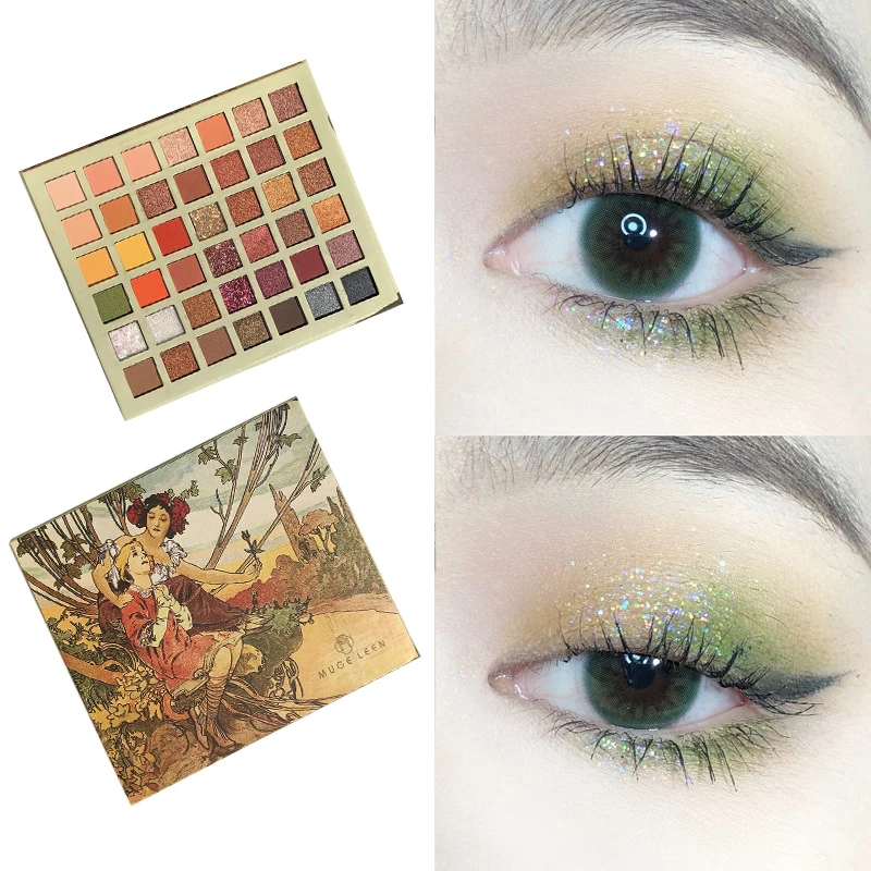 Палетка теней для век с масляной краской 42 цвета блестящие мерцающие тени