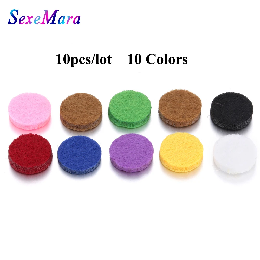 10pcs Pads Ожерелье для ароматерапии 30 мм Бронзовый Магнитный винтажный медальон с цветком кулон эфирное масло ювелирные изделия с диффузором аромат духи ожерелье - Metal Color: 10pcs Pads