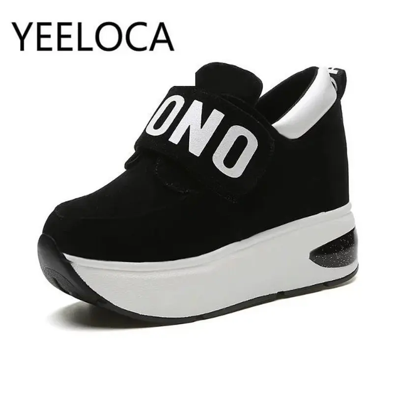 

Four Seasons Women's Shoes Casual Wild Students Shoes Korean Version of The Flat Platform Bottom Suede Increased Shoes