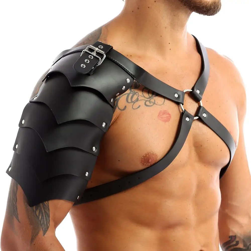 Мужской нагрудный ремень в стиле стимпанк кожаный для тела с плечевыми ремнями и