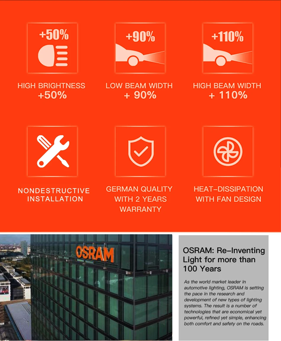 Лампа Ксеноновая OSRAM Luces Led H4 H7 светодиод Turbo H11 H16 9012 HIR2 Светодиодные Автомобильные фары 9005 HB4 HB3 9006 H8 лампы H4 H7 светодиодных фар для авто фары 6000K 1 пара