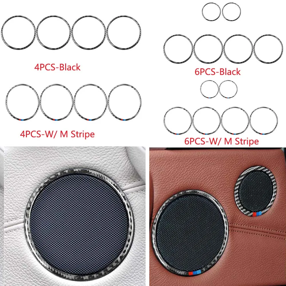 

For BMW X3 F25 11-17 X4 F26 14-16 Carbon Fiber Car Interior Door Speaker Ring Cover Trim Sticker