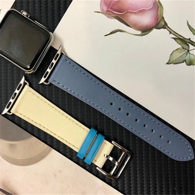 

Hoge Kwaliteit Echt Leer Loop Voor Apple Horloge Band 40Mm 44Mm 38Mm 42Mm Armband Riem Voor iwatch 5 4 3 2 1 Polsband Se 6