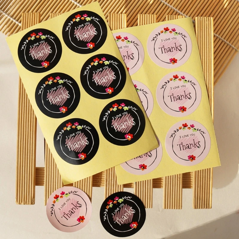 

50 Sheets Thank You Stickers Seal Label for Wedding Gift Baking Package Envelope