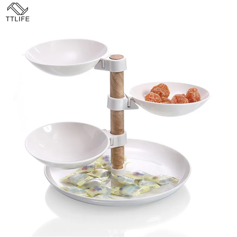 4 слоя сушеных фруктовых тарелок роторный торт десерты стенд Кондитерские