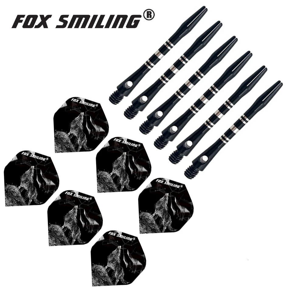 41mm 6 and 6 Fox Smiling 35/41 мм алюминиевый дротик валы и Дротика s Перелёты комплект Dardos перо Листья аксессуары для игры в дартс набор для Дротика настольные игры - Цвет: 41mm 6 and 6
