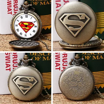3 Классические кварцевые карманные часы супермена с necklace ем кулоном, Ретро Мужские кварцевые брелоки и карманные часы, дропшиппинг P442C - Цвет: 3