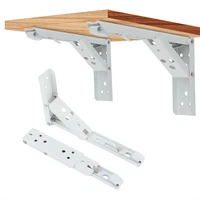 2pc stainless steel folding triangle bracket shelf support adjustable shelf holder wall mounted bench table shelf hardware parts
