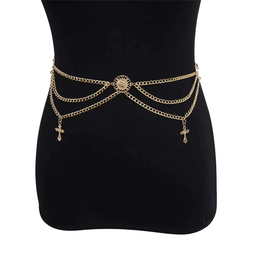 Подвеска в виде цыганского Креста индийская алюминиевая цепочка на талию пояс с