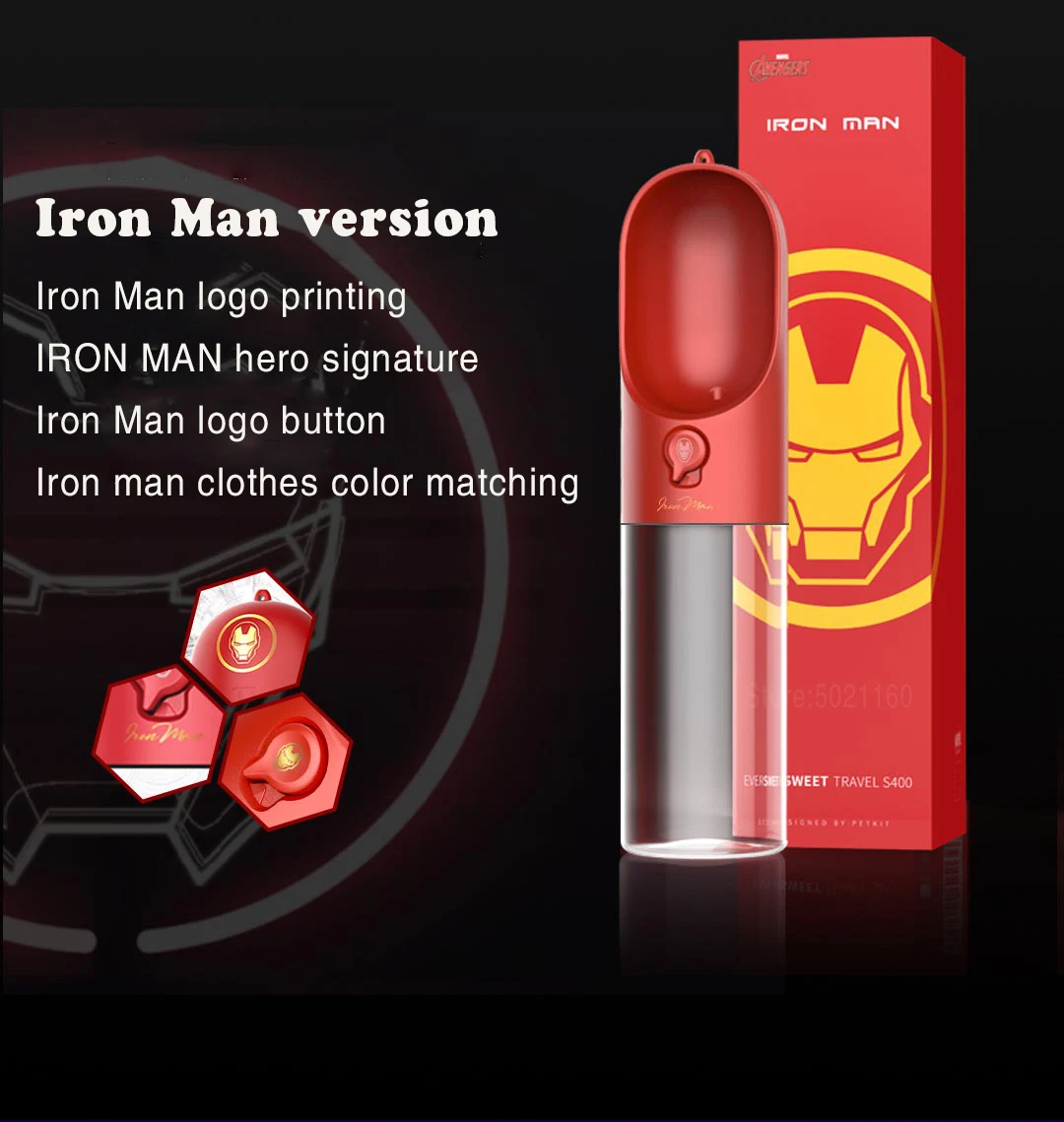Горячая PETKIT собачья Питьевая чашка версия Marvel для прогулок портативная водная напольная чашка чайник товары для домашних животных бутылка для воды для собак