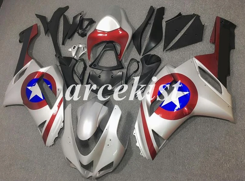 

Новый ABS Обтекатели наборы подходят для kawasaki Ninja ZX6R 636 2007 2008 07 08 6R ZX-6R бодикон набор на заказ Красный Синий Серебристый