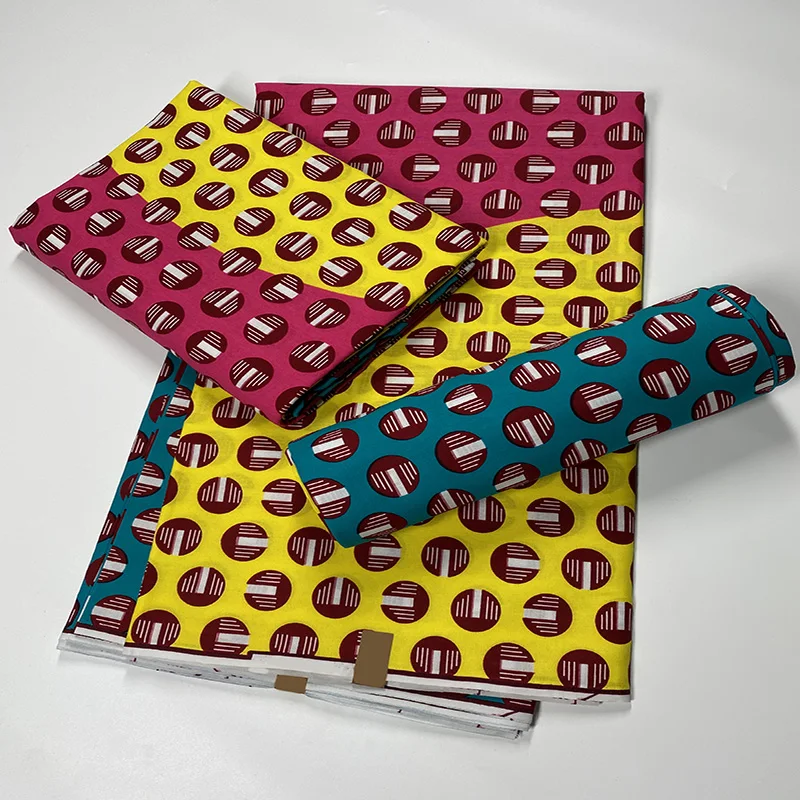 Настоящая Африканская восковая ткань с принтом большой круг модный дизайн 100%