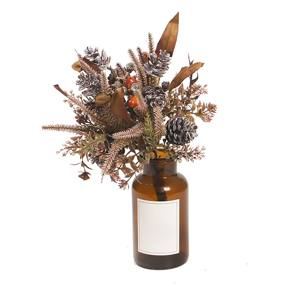 

Украшение для стола, венок с зелеными растениями, аксессуары, букет, букеты, осенние цвета, имитация цветка для свадьбы, дома, садоводства